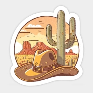 Arizona Desert with Cowboy Hat Sticker